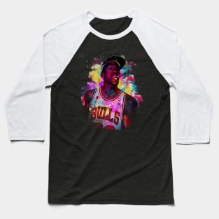 Micheal Jordan Smoke - Watercolor Illustration Baseball T-Shirt